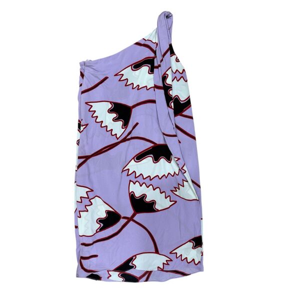 DVF Liluye Short Dress in African Violet Print 2 - Picture 2 of 6